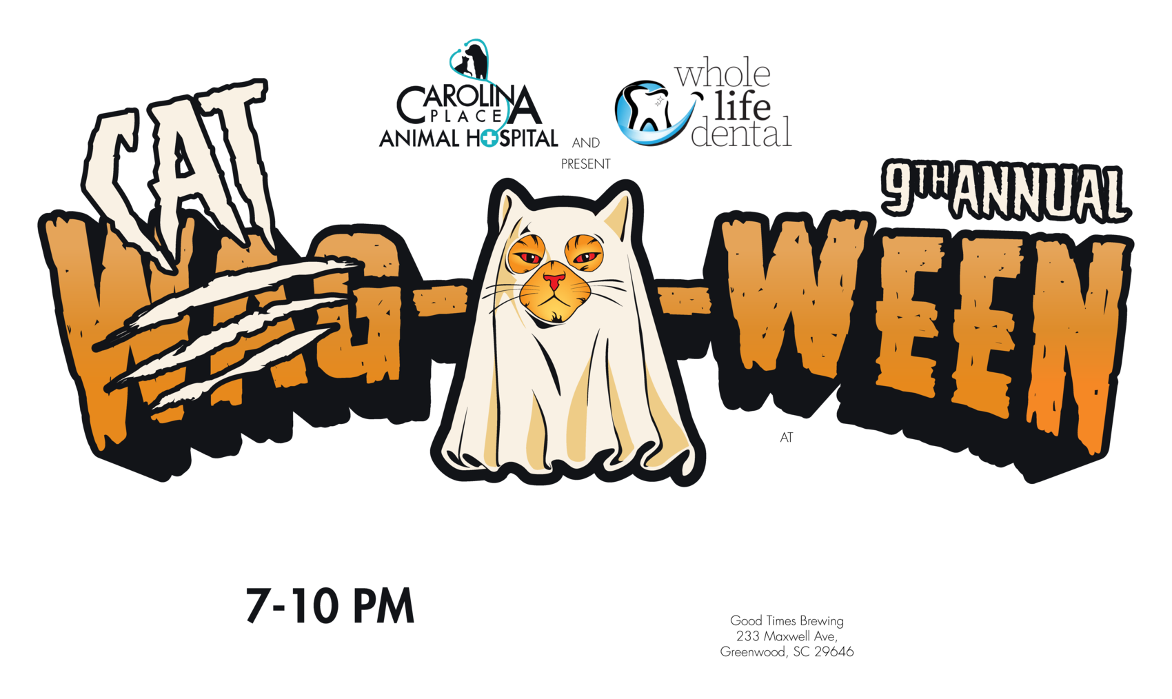 Carolina Place Animal Hospital and Whole Life Dental present the 9th Annual Cat Wag-O-Ween &mdash; 10/30/26, 7-10 PM